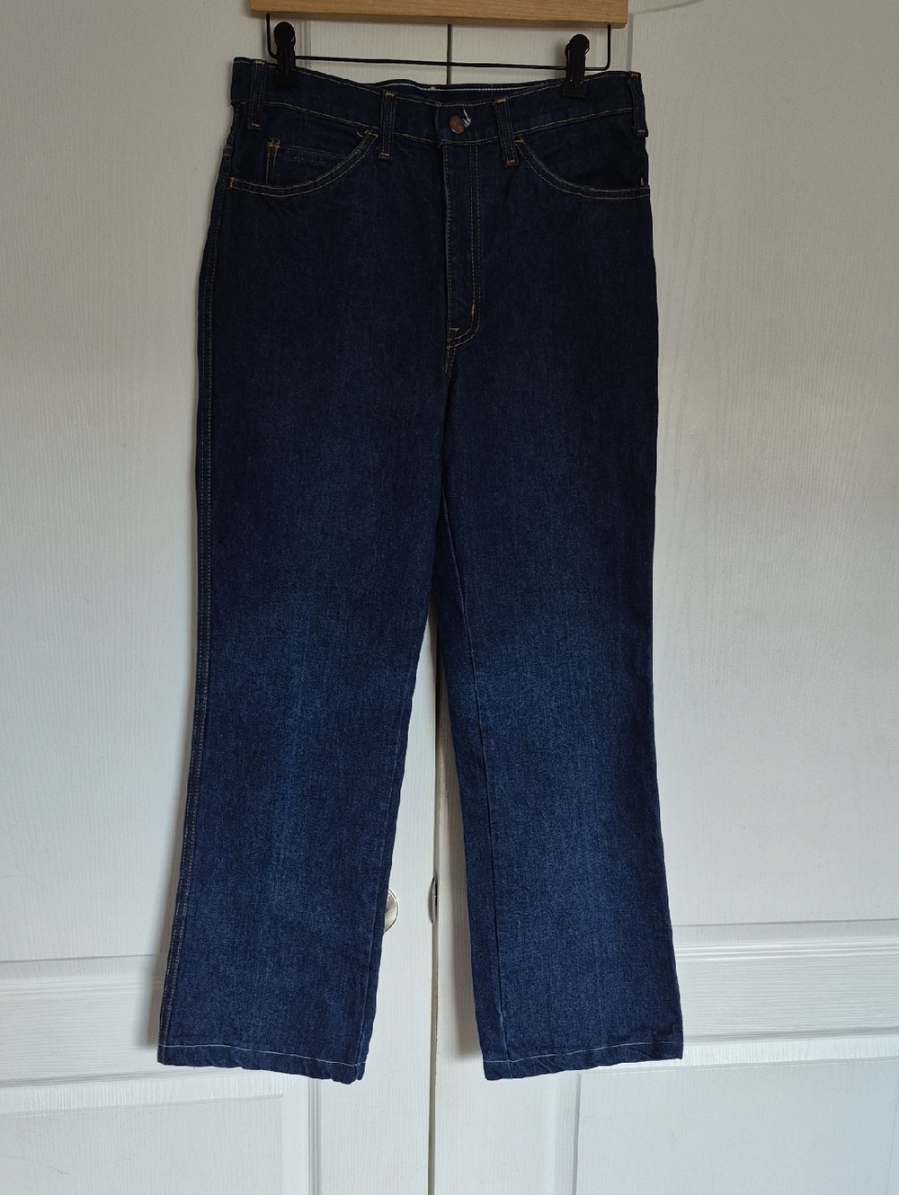 Vintage Classic Wide Leg Jeans in Dark Blue - Women